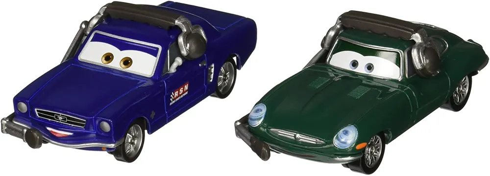 Disney Cars - Brent Mustangburger with Headset and David Hobscapp with Headset Vehicle 2-Pack