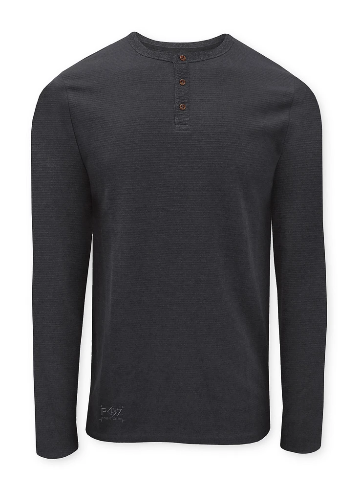 KARL|Slub ottoman 3 button long-sleeve Top