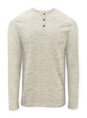 KARL|Slub ottoman 3 button long-sleeve Top