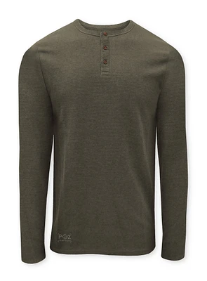 KARL|Slub ottoman 3 button long-sleeve Top