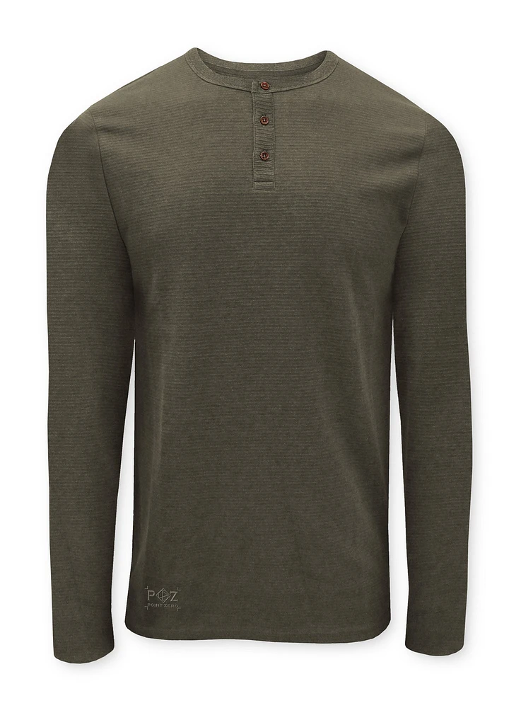 KARL|Slub ottoman 3 button long-sleeve Top