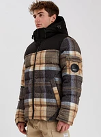 COURCHEVEL | Puffer Cashmere-Touch Printed Check