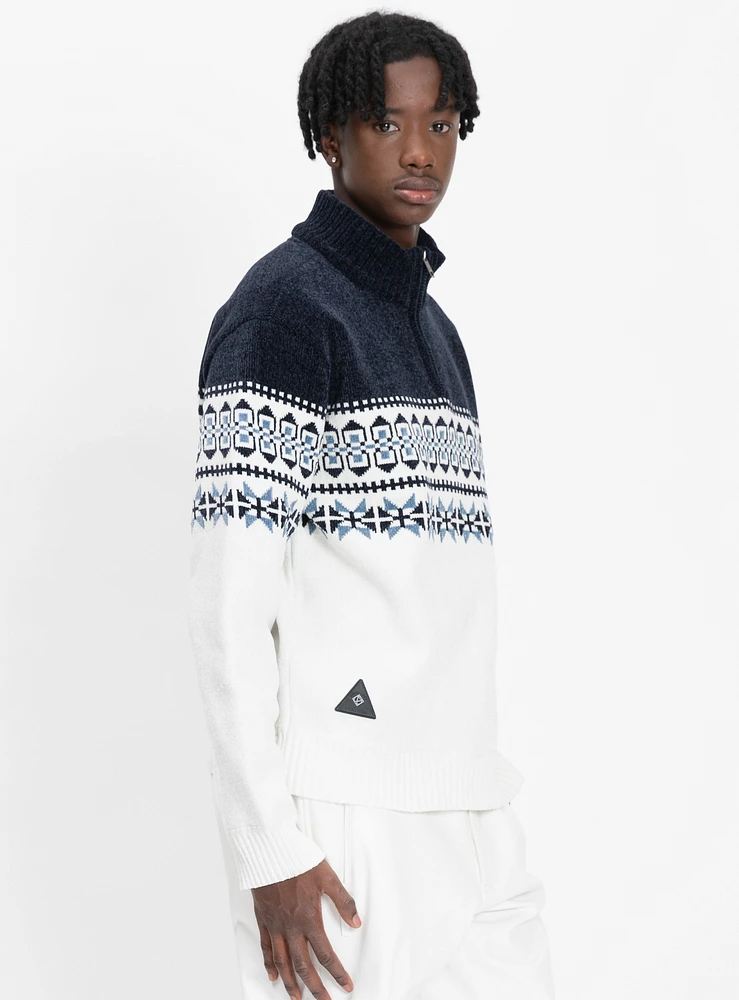 PIPER | Mock zip chenil sweater