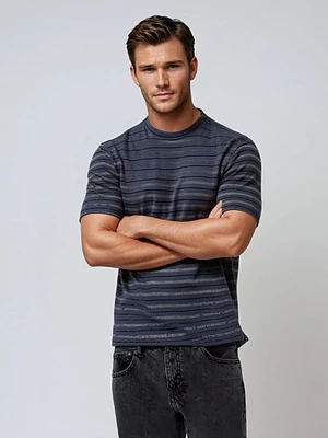 ANDIE | Striped Textured Knit T-Shirt