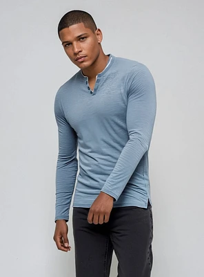 REID | Henley Cotton Blend Long-Sleeve Sweater