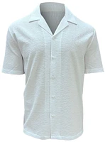 DARIO | Textured Cubana Collar Garment Wash Semi Fit Shirt