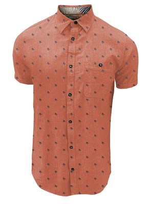 JASON | Linen Cotton Print Short-Sleeve Shirt