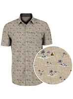 JACK | Palms And Sail Print Linen Shirt