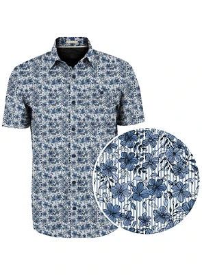 SEAN | Stretch And Printed Short-Sleeve Shirt