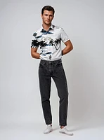 LEVINE | Tropical Short Sleeve Stretch Shirt