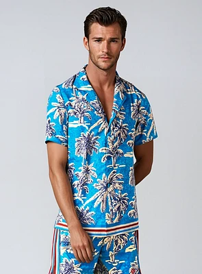 JUNO | Quick Dry Palm Printed Stretch Shirt