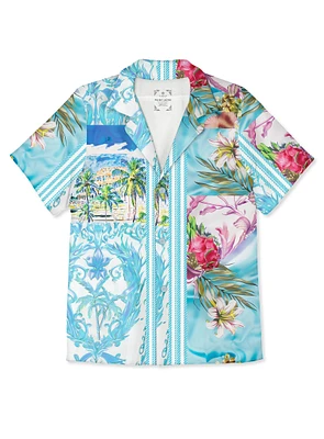 LAZO | Tropical Paradise Printed Stretch Shirt
