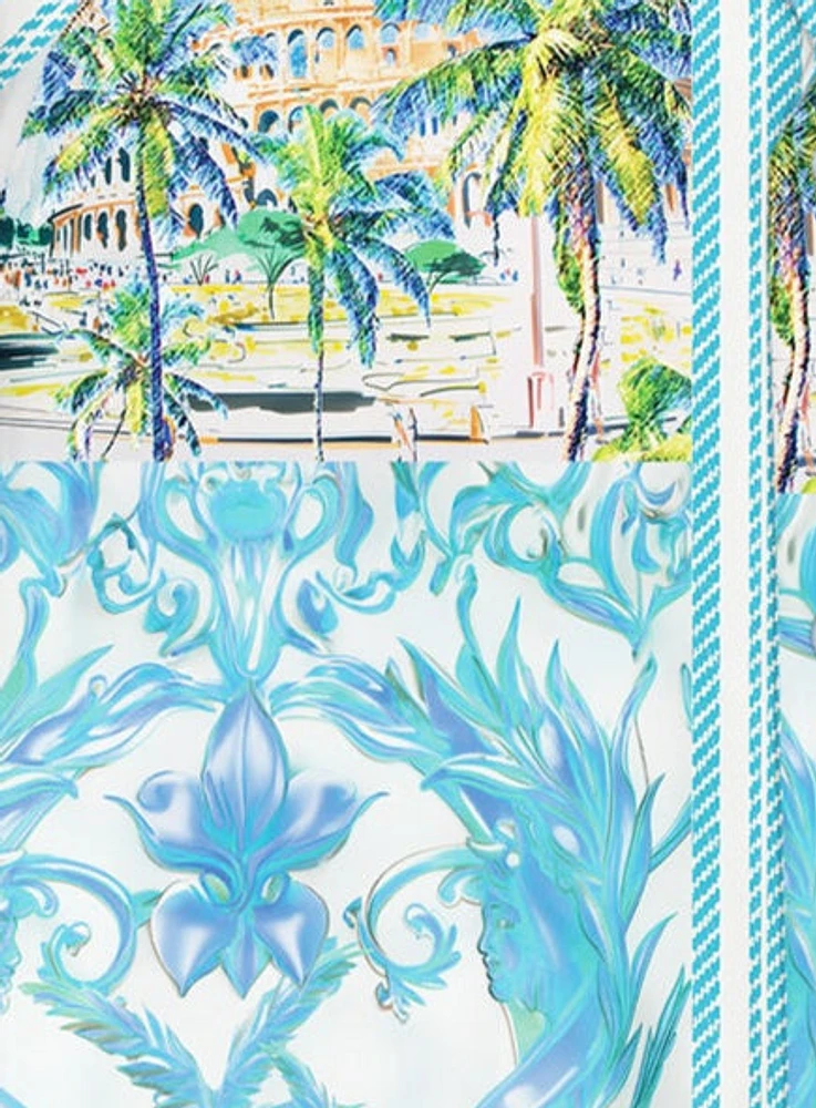 LAZO | Tropical Paradise Printed Stretch Shirt