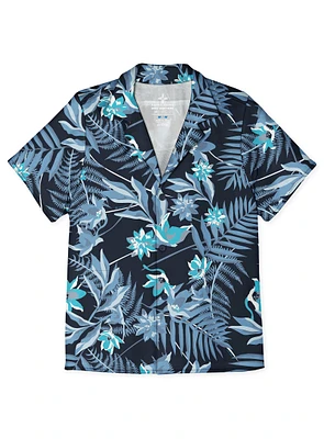 KIKO | Tropical Blooms Printed Stretch Shirt