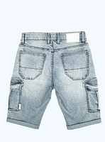 RUSSELL | 12 inch Denim Cargo Bermuda With Pockets