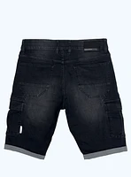 RANDY | Rolled Denim Cargo Bermuda