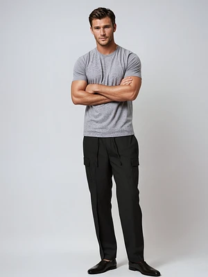 HARVEY | Chino Cargo Pants With Elastic Waistband And Drawcord
