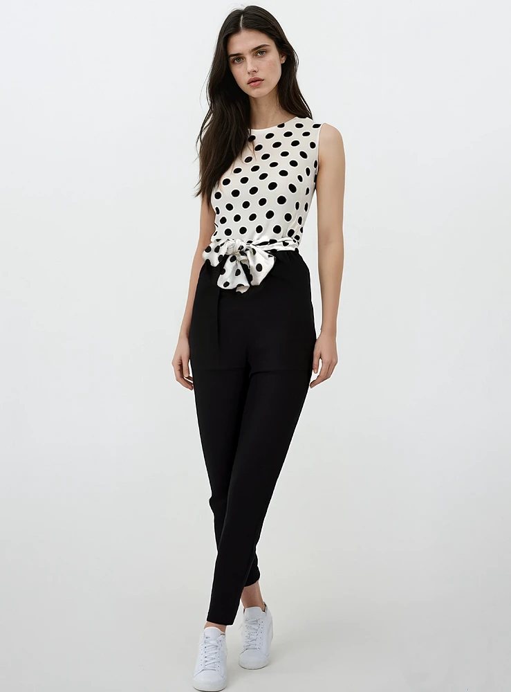 DARCY | Polka Dot Jumpsuit With Belt