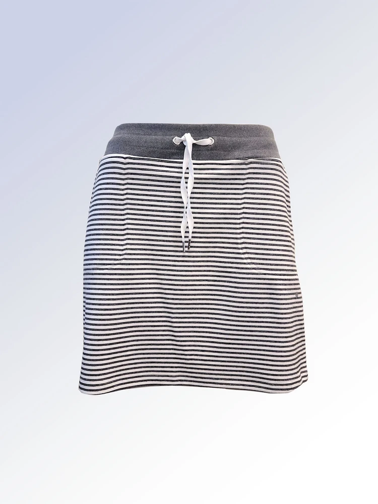 ISABEL | Drawstring Waist Knit Striped Skort