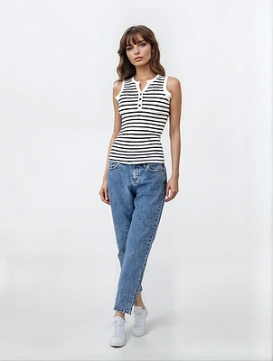 JULIA | Striped V-Neck Tank Top
