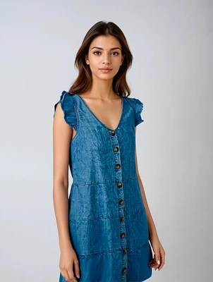STELLA | Sleeveless Button Dress
