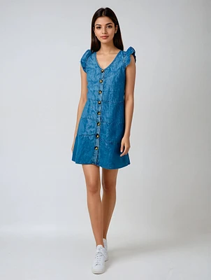 STELLA | Sleeveless Button Dress