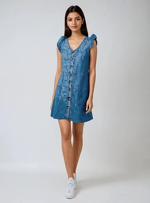 STELLA | Sleeveless Button Dress
