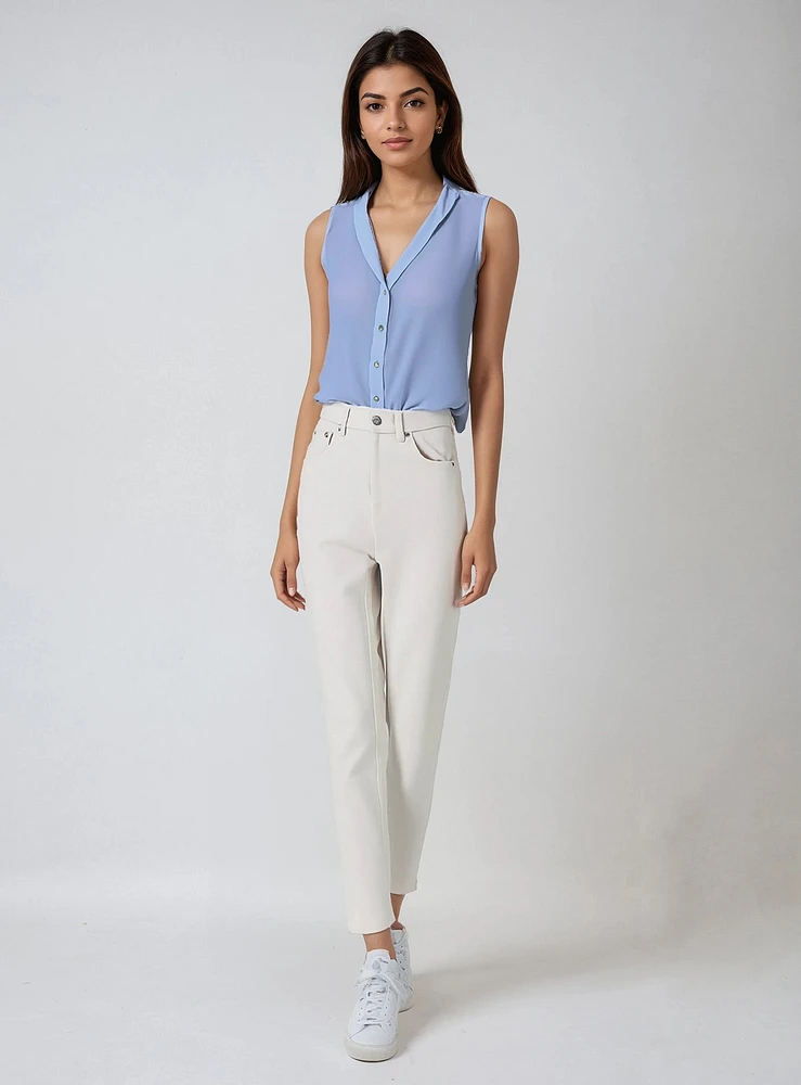 Vera | Button Up Sleeveless Top