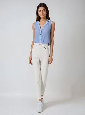Vera | Button Up Sleeveless Top