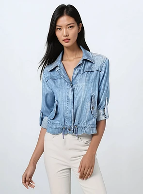 SALLY | Denim Drawstring Jacket
