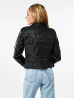Kerriultra Faux Leather Moto Jacket