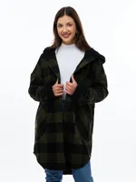 Abbe Hooded Buffalo Plaid Shacket