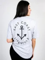 East Coast Lifestyle Stick Anchor Crest Front/Back Tee