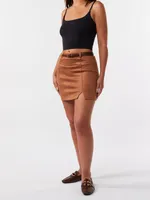 Suede Skirt With Belt