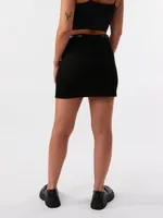 Suede Skirt With Belt