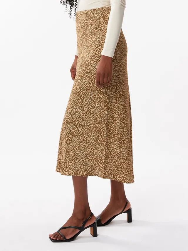 JACQUARD MIDI SKIRT ZW COLLECTION - Sand