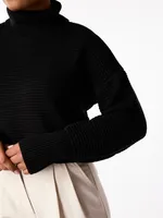 Easy Cropped Turtleneck Sweater