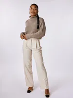 Easy Cropped Turtleneck Sweater