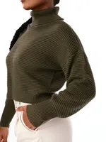 Easy Cropped Turtleneck Sweater
