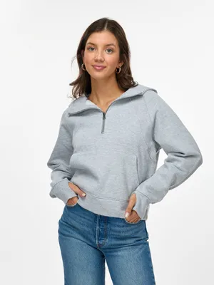 Amie 1/4 Zip Hooded Fleece Sweater