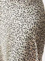 Satin Leopard Long Slip Skirt