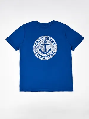 East Coast Lifestyle Youth Distressed Anchor Tee