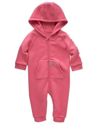 Carhartt Infant Girls Fleece Zip Front Hooded Coverall