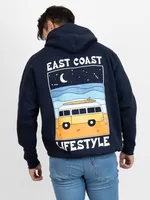 East Coast Lifestyle Surf Van Poster Hoodie