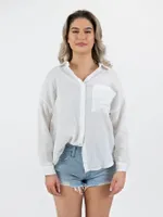 Gauze Long Sleeve Button Up