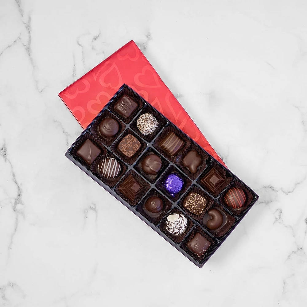 Dark Chocolate Favourites Gift Box, Red Gift Wrap