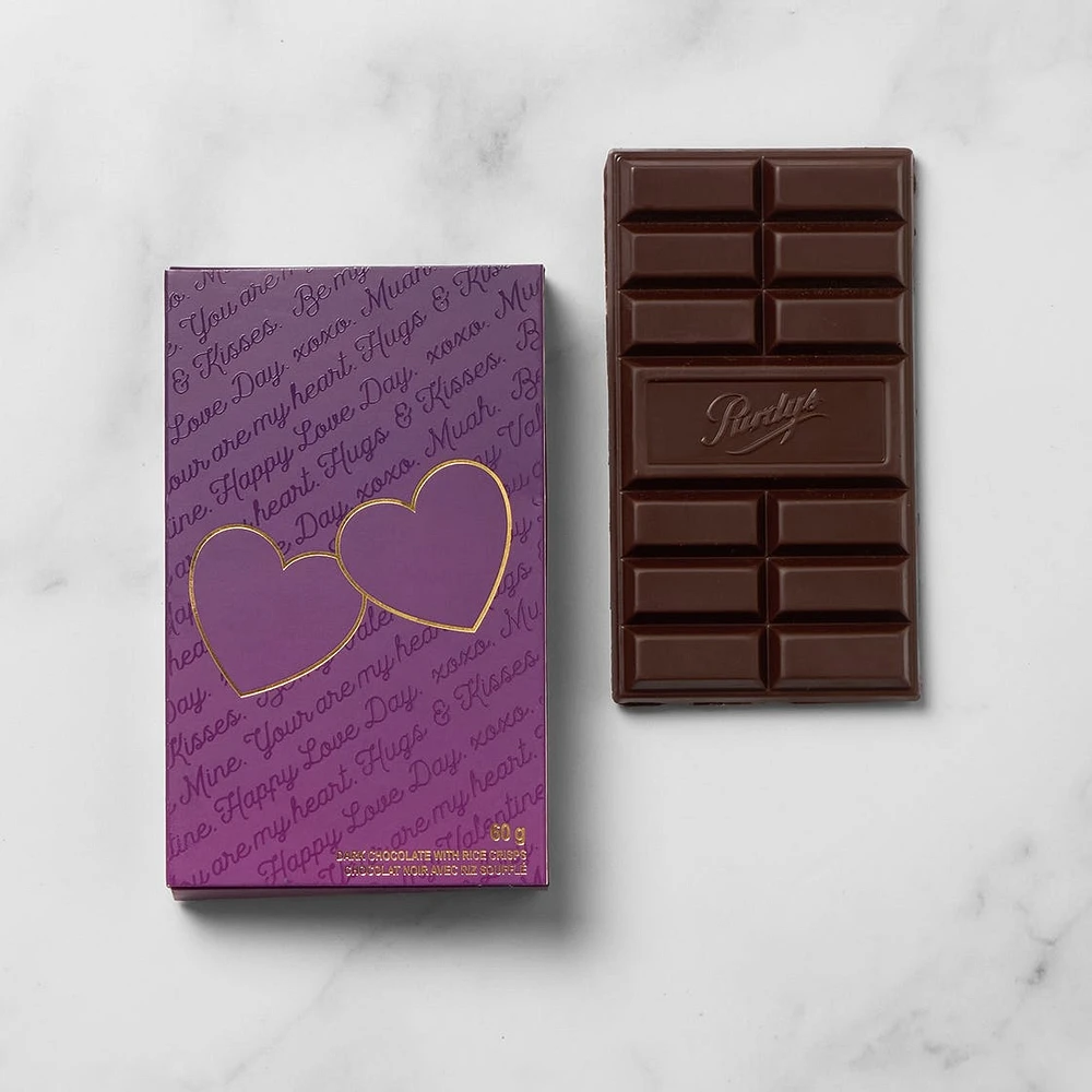 Dark Chocolate & Crisps Valentine Card Box, 60 g