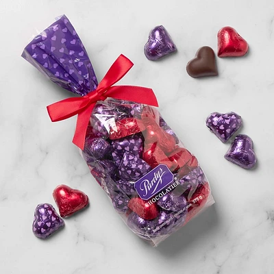 Dark Chocolate Foiled Hearts, 375 g