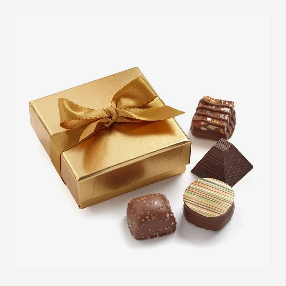 Assorted Chocolate Gold Favour, Gold Ribbon