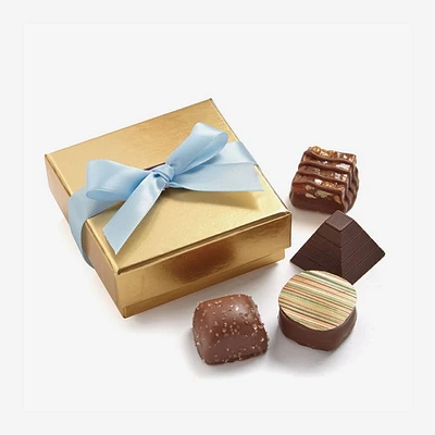 Assorted Chocolate Gold Favour, Light Ribbon